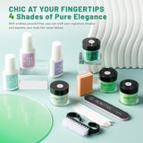 Aokitec Dip Powder Nail Kit-Green Sparkle Dip Powder Set