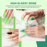 Aokitec Dip Powder Nail Kit-Green Sparkle Dip Powder Set