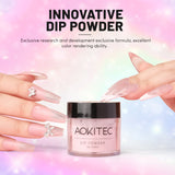 Aokitec Glitter Jelly Pink Dip Powder, 1OZ Neutral Nail Dip Powder Nail Art