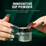 Aokitec Forest Gree Dip Powder, 1OZ Neutral Nail Dip Powder Nail Art