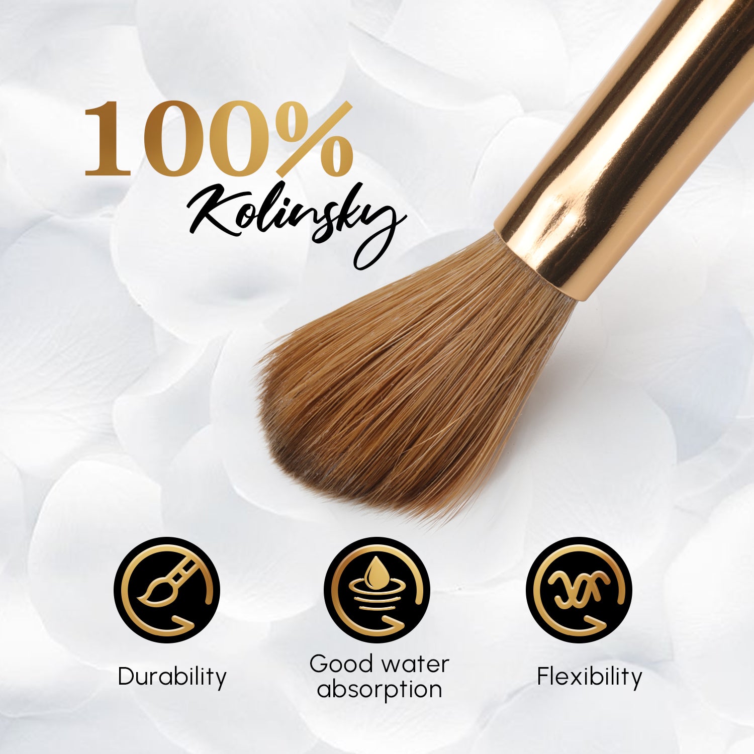 Acrylic Brush - Monte Carlo 100% Pure Kolinsky